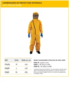 Guide des tailles pour combinaison intégrale anti-frelon jaune — protection apiculteur
